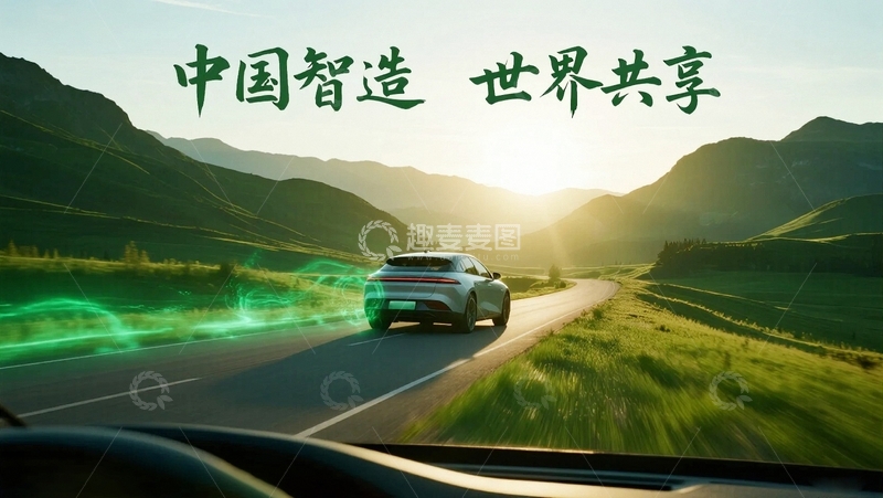 高清大图下载【趣麦麦图】新能源汽车的环保之旅03