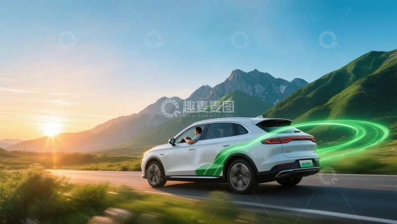 高清大图下载【趣麦麦图】新能源汽车的环保之旅02