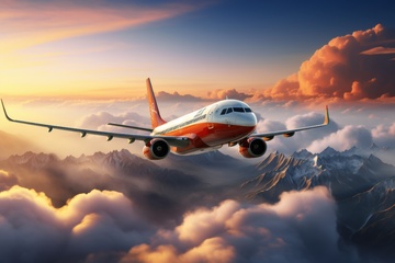 一架飞机飞行在天空