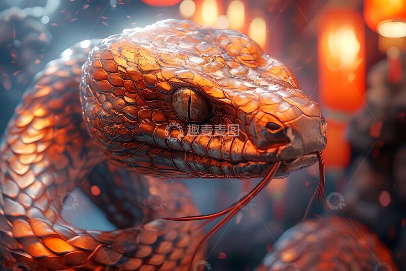 高清大图下载【趣麦麦图】传统国风蛇年_5