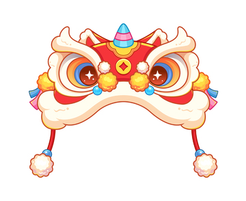 新年喜庆醒狮帽插画12