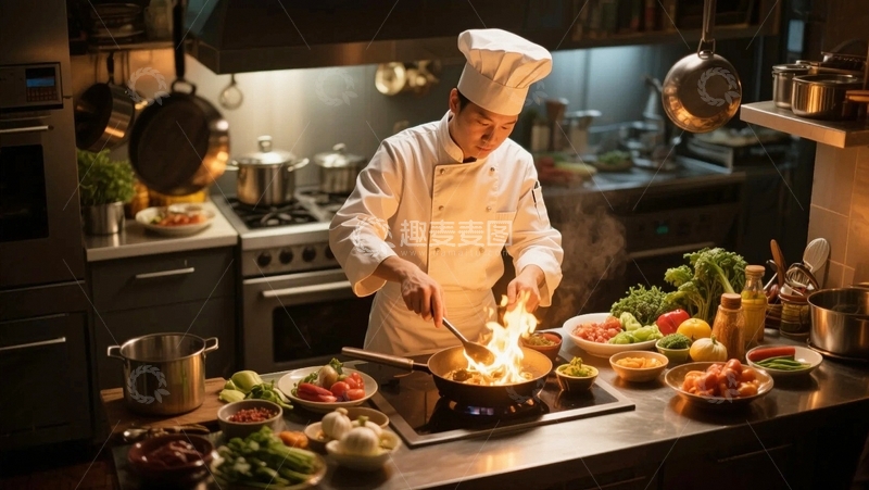 高清大图下载【趣麦麦图】厨师美食制作01 