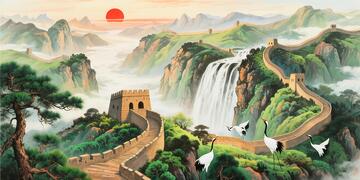 长城国画山水画
