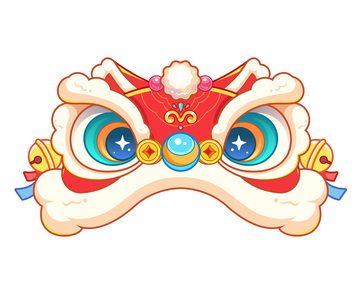新年喜庆醒狮帽插画1
