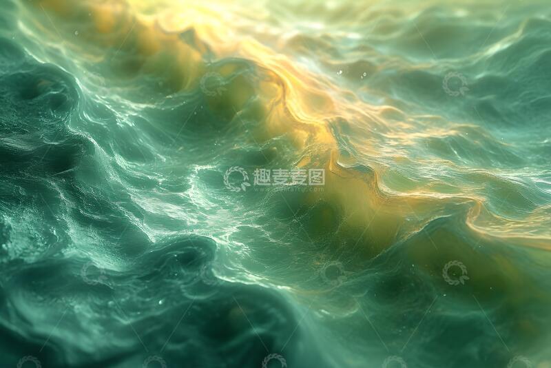 高清大图下载【趣麦麦图】抽象数字纹理在绿色水彩色调_3