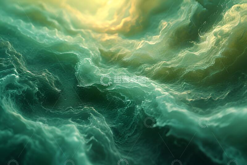 高清大图下载【趣麦麦图】抽象数字纹理在绿色水彩色调_2