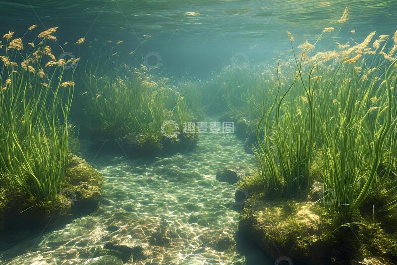 高清大图下载【趣麦麦图】抽像感的水草_1