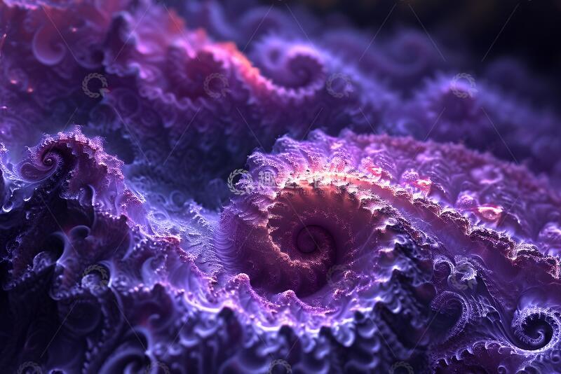 高清大图下载【趣麦麦图】抽象紫色分形艺术_5