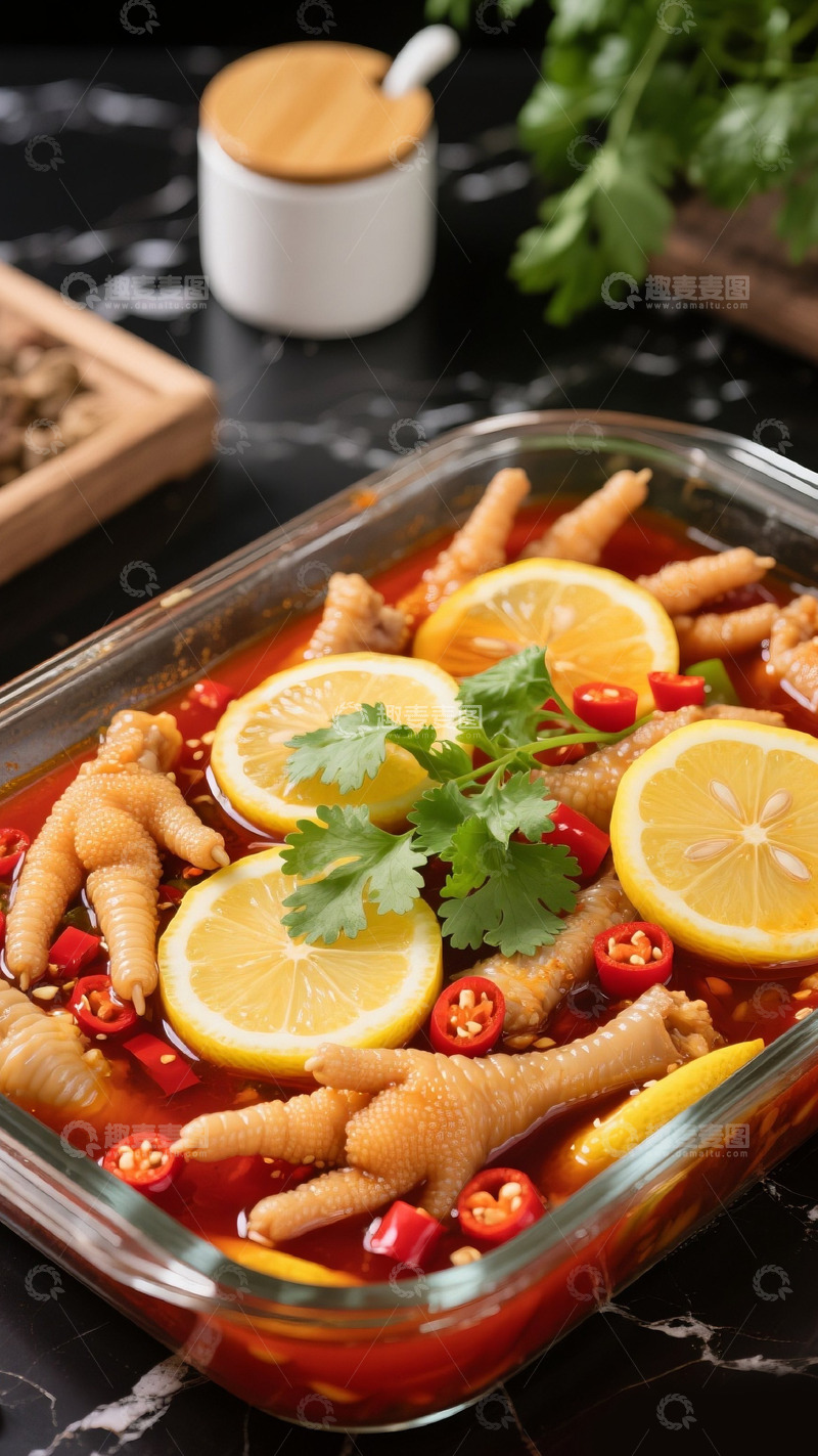高清大图下载【趣麦麦图】中餐凉菜凉拌柠檬鸡爪美食1