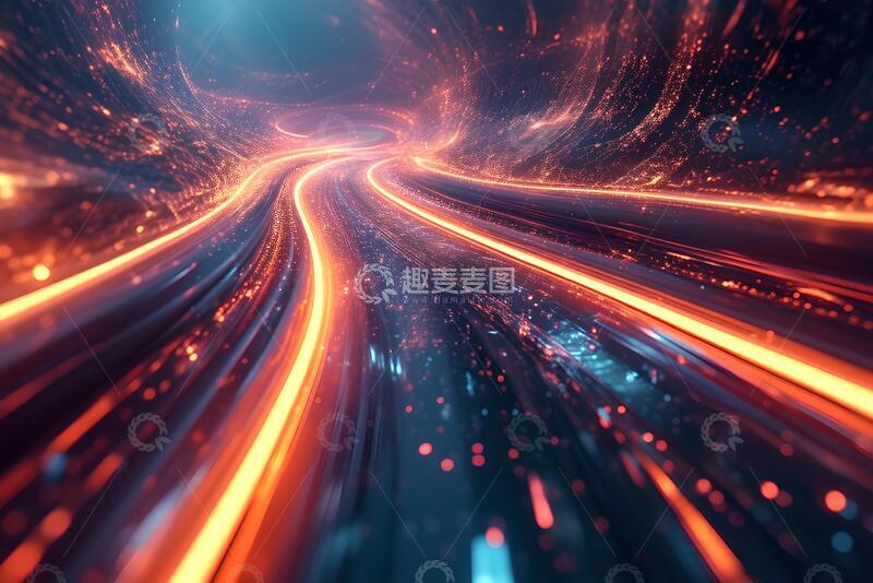 高清大图下载【趣麦麦图】抽象线条未来之路背景_5