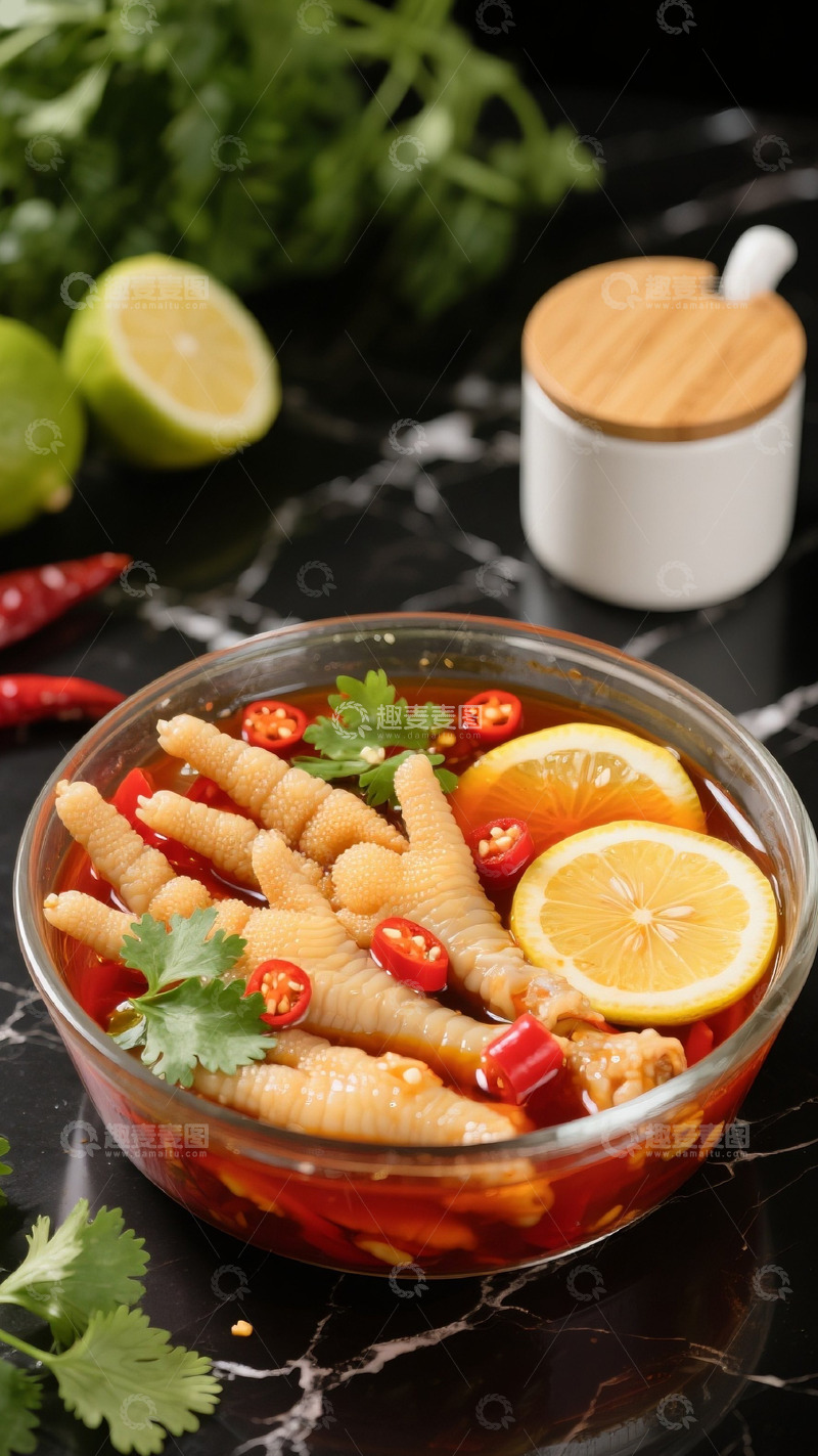 高清大图下载【趣麦麦图】中餐凉菜凉拌柠檬鸡爪美食