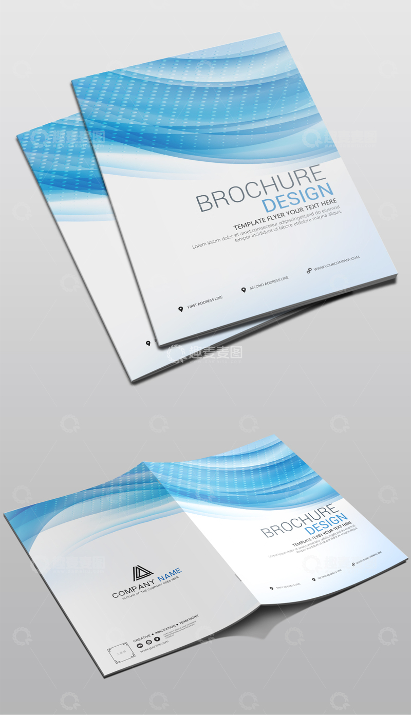 源文件下载【趣麦麦图】企业画册封面模板