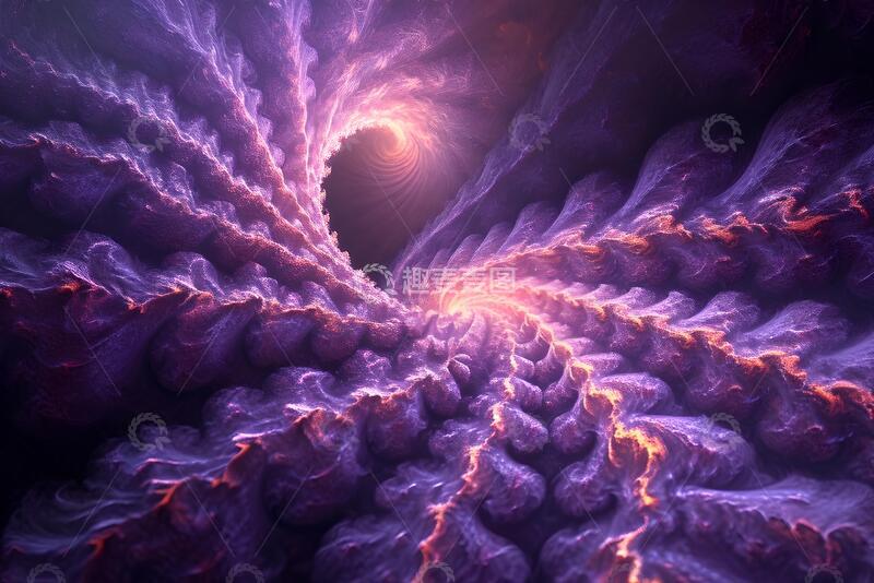 高清大图下载【趣麦麦图】抽象紫色分形艺术_3