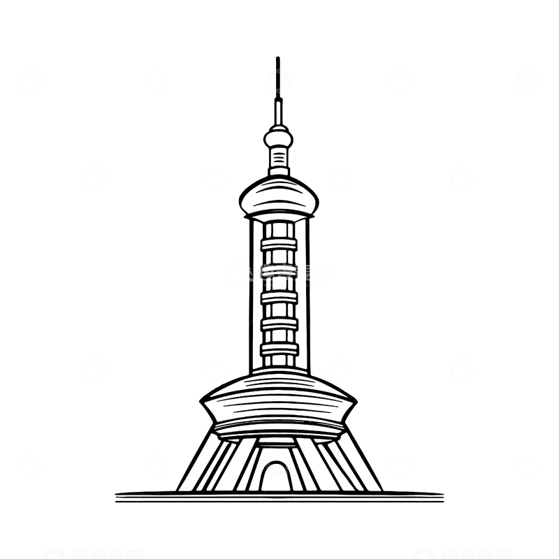 简约电视塔城市地标