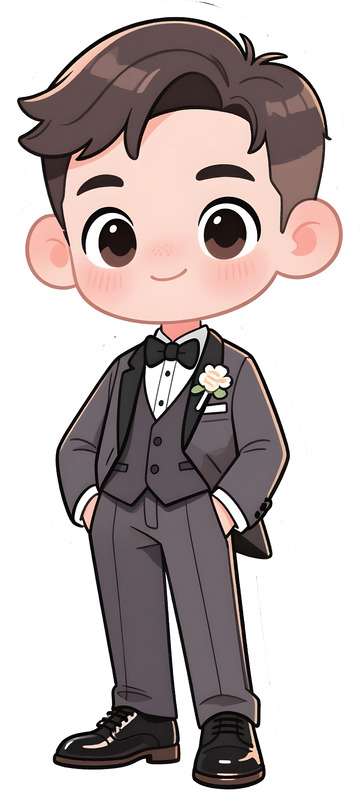 婚礼新郎插画