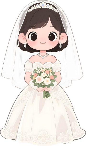 拿着捧花的新娘