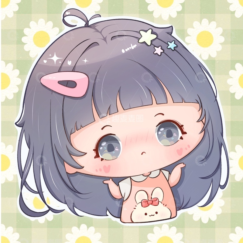 高清大图下载【趣麦麦图】Q版半身小女孩