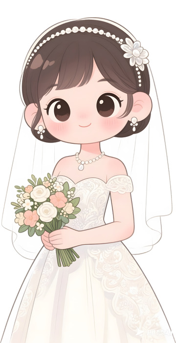 卡通新娘插画人物