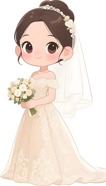 卡通新娘插画