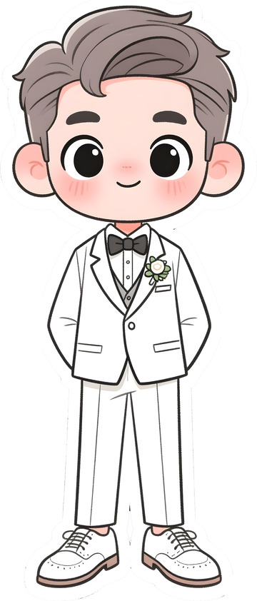 卡通婚礼新郎