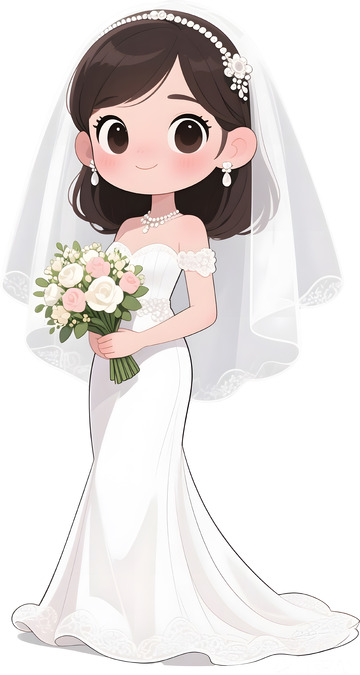 卡通结婚新娘