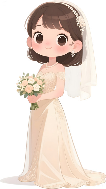 卡通婚庆新娘人物