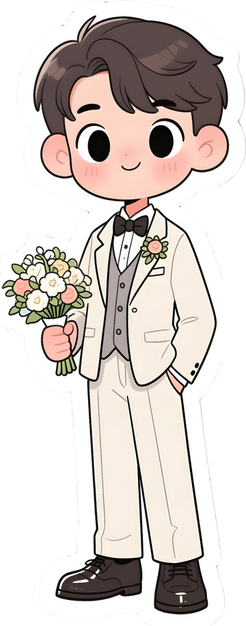 卡通新郎插画