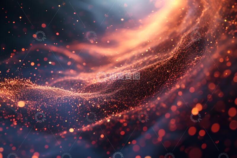 高清大图下载【趣麦麦图】抽象舞动的粒子3D渲染_6