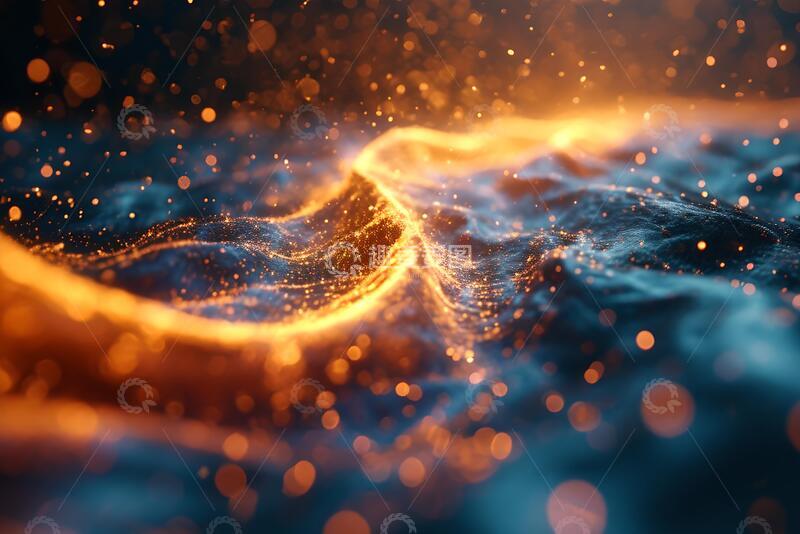 高清大图下载【趣麦麦图】抽象舞动的粒子3D渲染_2