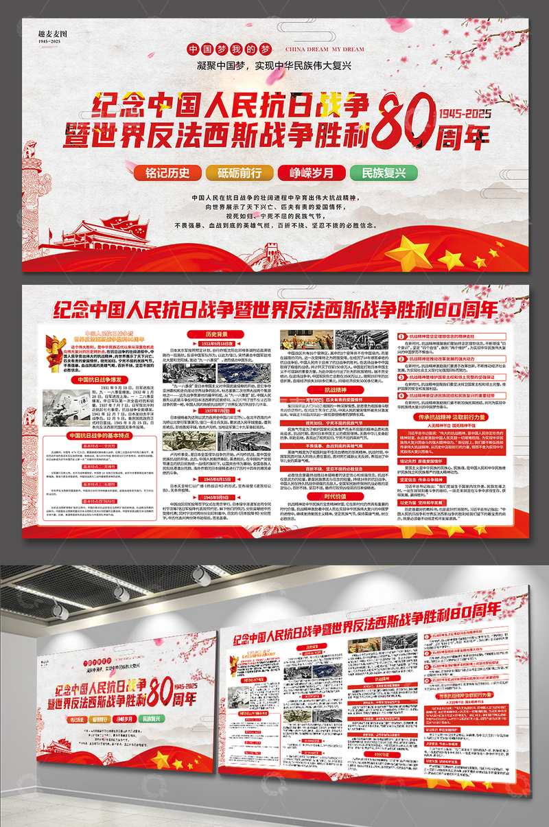 抗热战争80周年展板