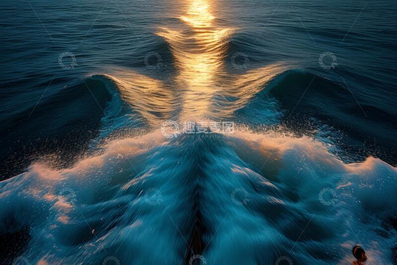 高清大图下载【趣麦麦图】船尾的波浪_8