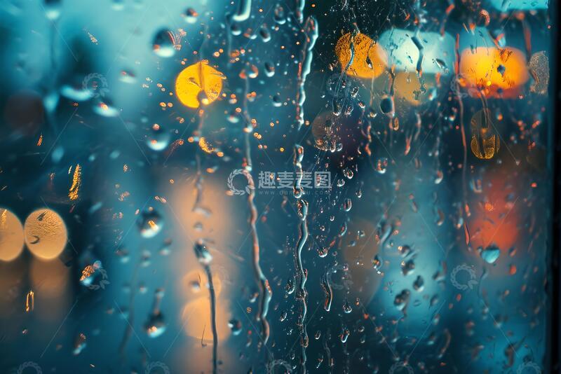高清大图下载【趣麦麦图】窗户的特写全被雨滴覆盖_4