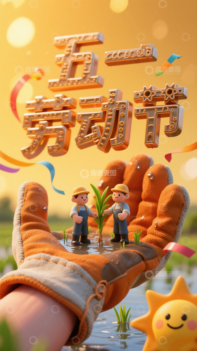 微距视角的3D劳动手套特写7