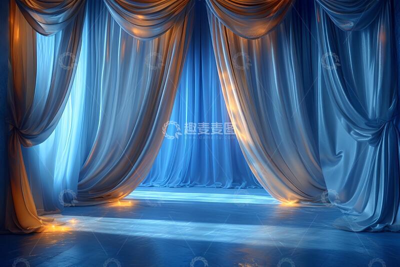 高清大图下载【趣麦麦图】-窗帘或窗帘蓝色背景_8