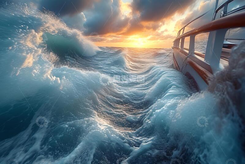 高清大图下载【趣麦麦图】船尾的波浪_3