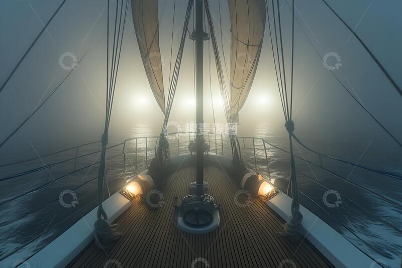 高清大图下载【趣麦麦图】船甲板上有浓雾_8
