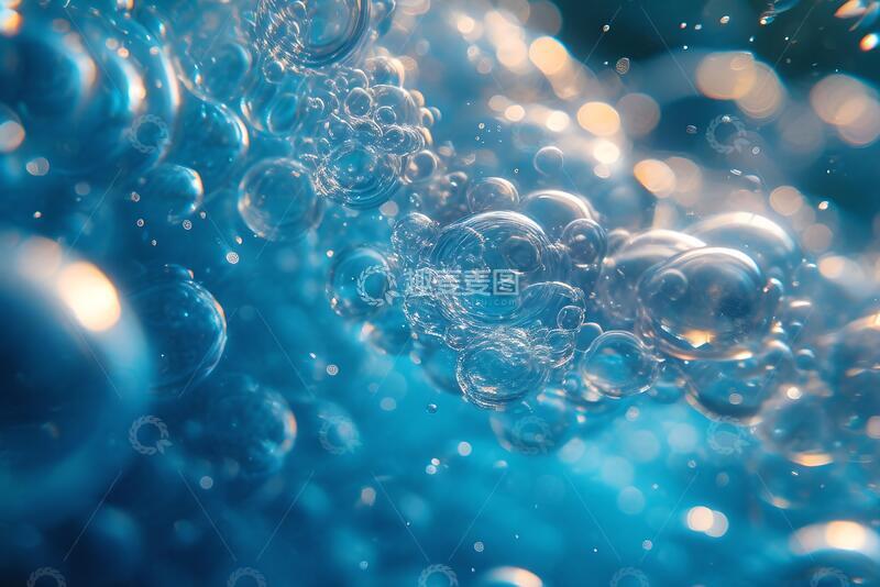 高清大图下载【趣麦麦图】蓝色背景的水泡_4