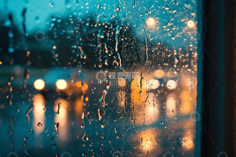 高清大图下载【趣麦麦图】窗户的特写全被雨滴覆盖_2