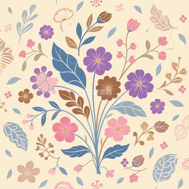 高清大图下载【趣麦麦图】田园风花朵图案