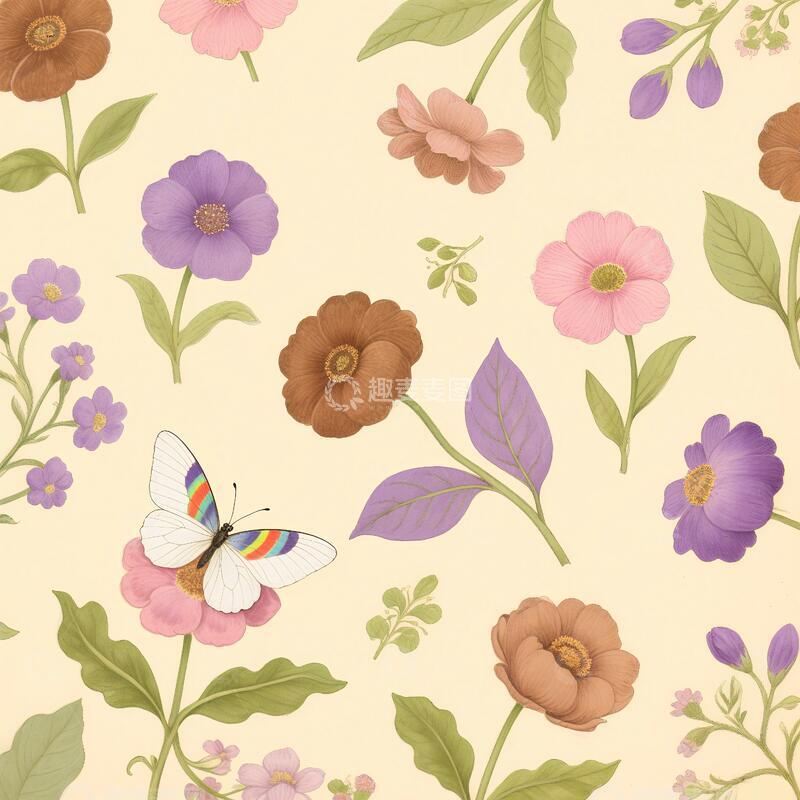 高清大图下载【趣麦麦图】家纺花朵图案