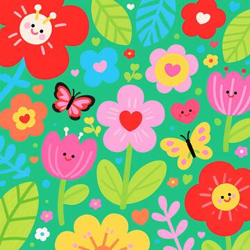 绿色可爱卡通图案