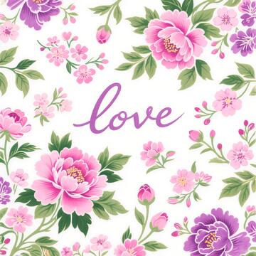 粉色浪漫爱情图案