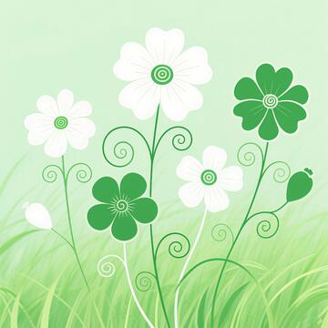 淡绿色田园风被罩图案