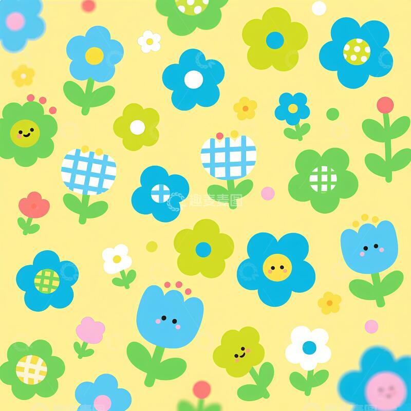 高清大图下载【趣麦麦图】可爱花朵图案