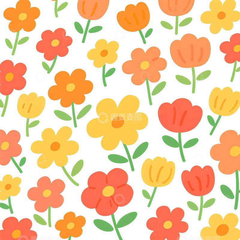 高清大图下载【趣麦麦图】黄色花海花朵花卉图案
