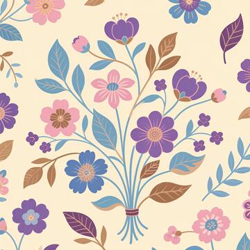 田园风花卉图案