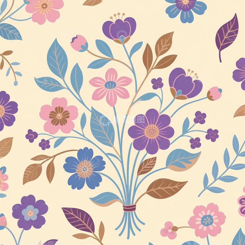 高清大图下载【趣麦麦图】田园风花卉图案