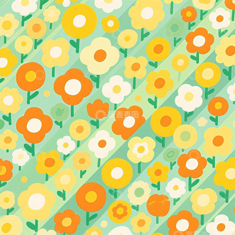 高清大图下载【趣麦麦图】花朵花海图案印花