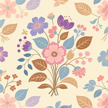 田园风简约花朵图案