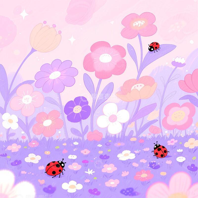 高清大图下载【趣麦麦图】紫色花朵图案